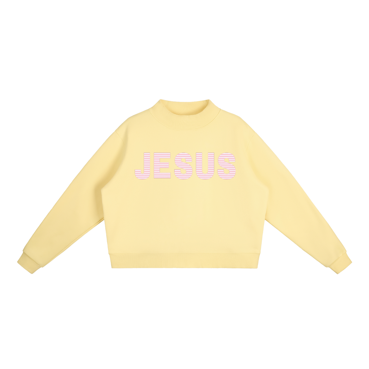 Jesus Fleece Mock-Neck Crew Sweatshirt