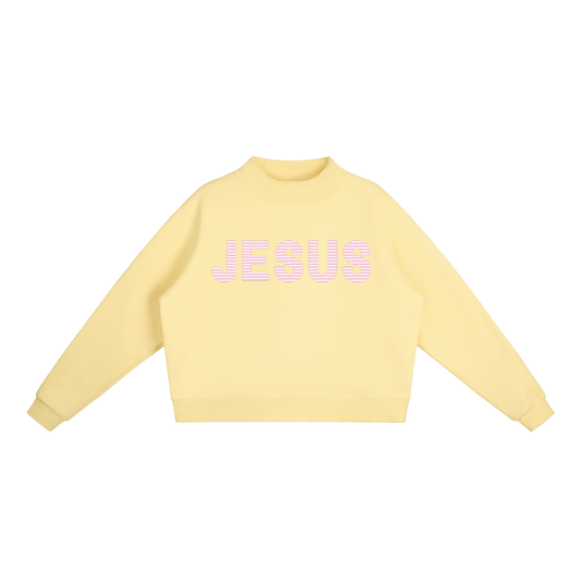 Jesus Fleece Mock-Neck Crew Sweatshirt