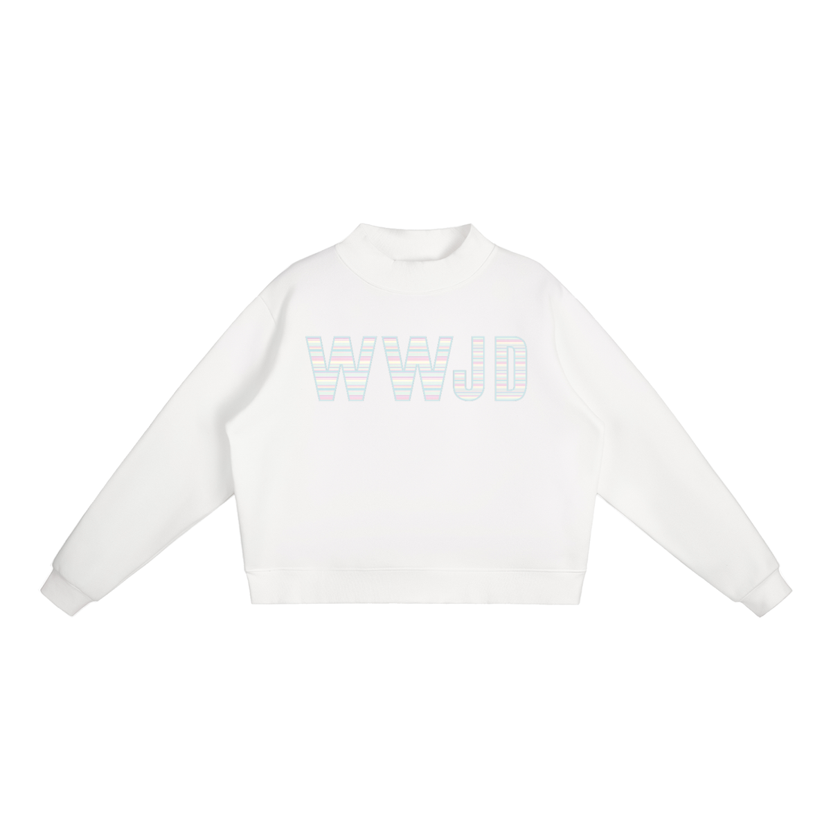 WWJD Mock-Neck Crew Sweatshirt