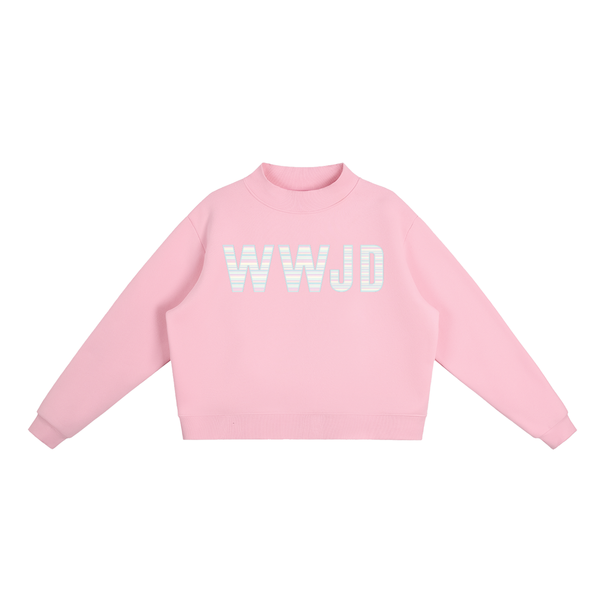 WWJD Mock-Neck Crew Sweatshirt