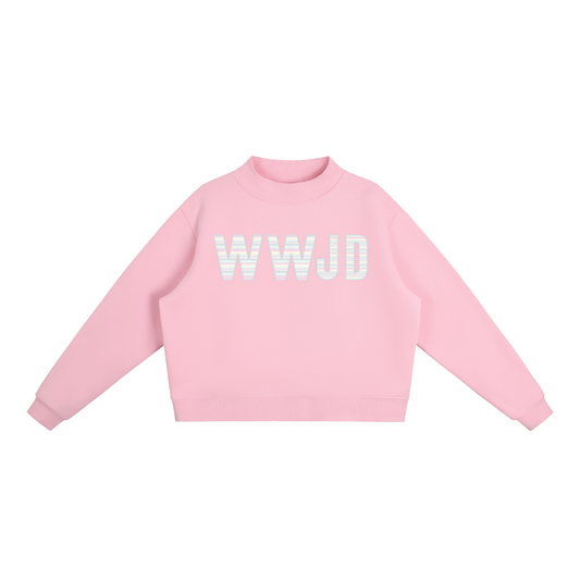 WWJD Mock-Neck Crew Sweatshirt